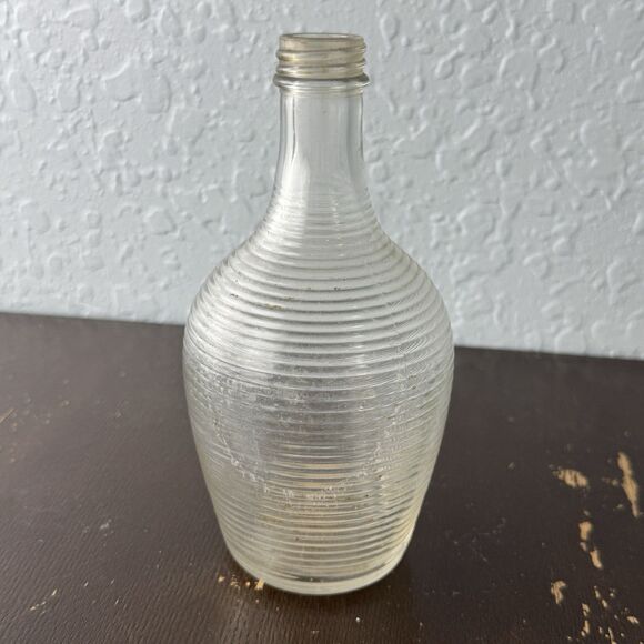 Antique Indian Perfume Oil Bottle Ribbed With Lord Ganesha Makers Mark 7”x3.5” - Picture 3 of 9